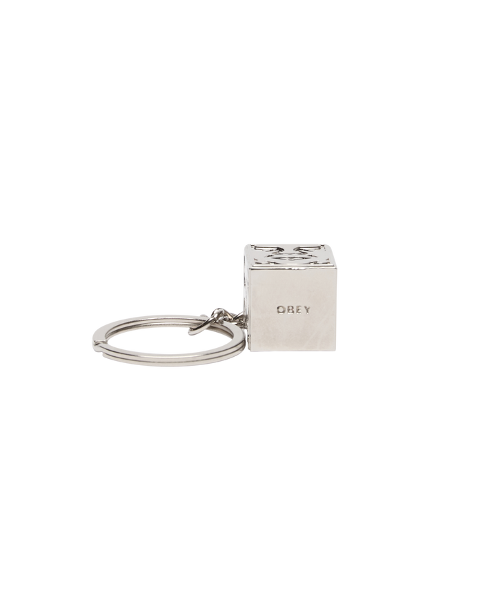 ICON FACE CUBE KEY CHAIN - SILVER