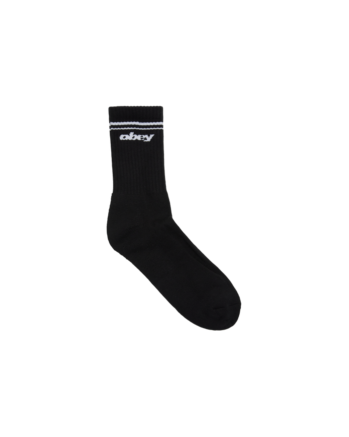 OBEY SPORTS HALF CREW SOCKS - BLACK / WHITE