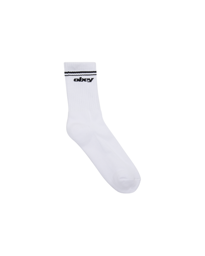OBEY SPORTS HALF CREW SOCKS - WHITE / BLACK