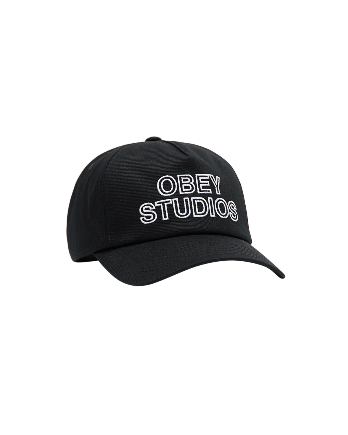 OBEY STUDIOS 5 PANEL STRAPBACK - BLACK