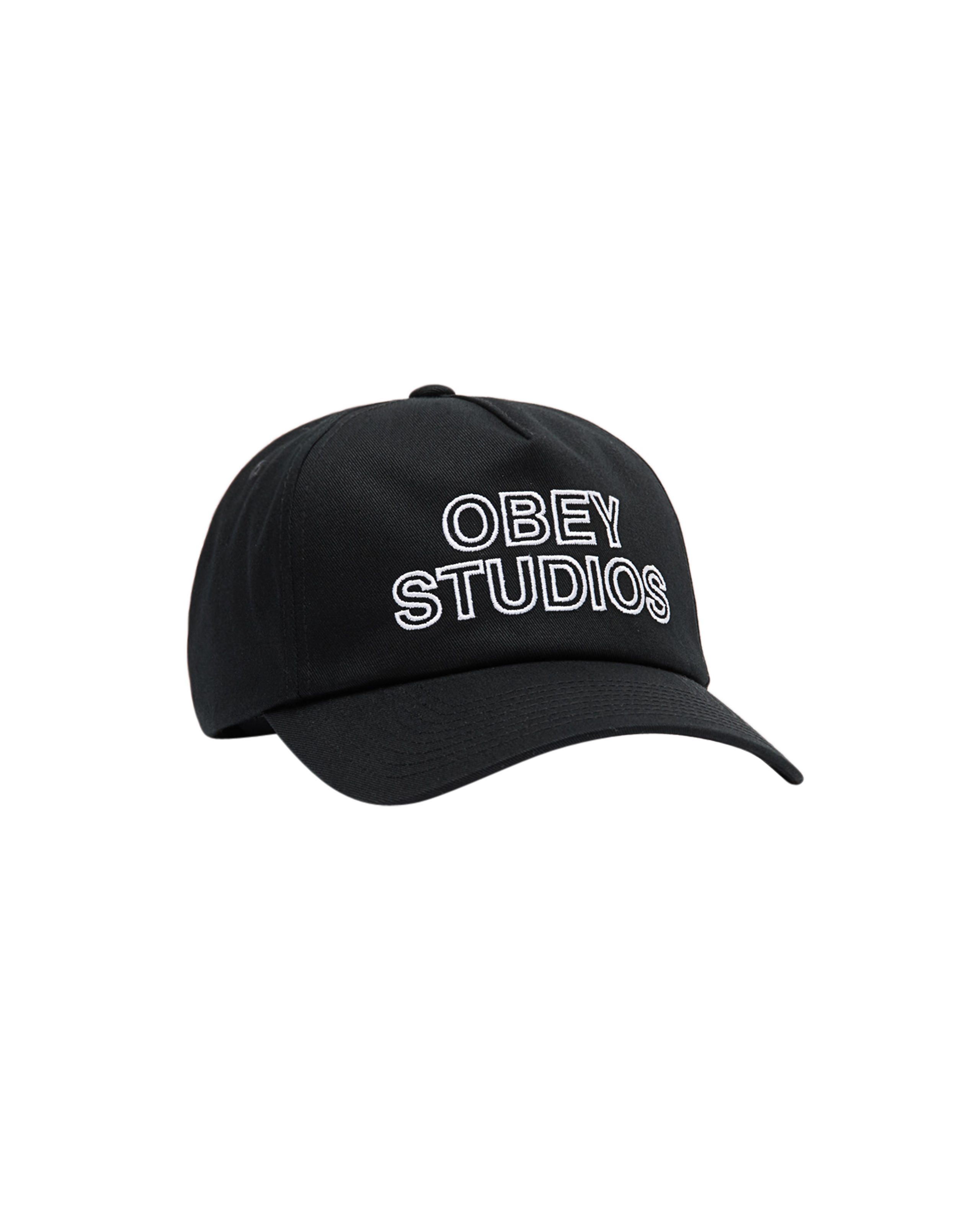 OBEY STUDIOS 5 PANEL STRAPBACK - BLACK