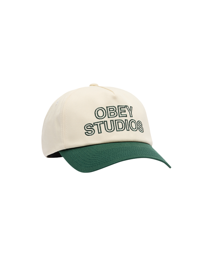 OBEY STUDIOS 5 PANEL STRAPBACK - UNBLEACHED MULTI