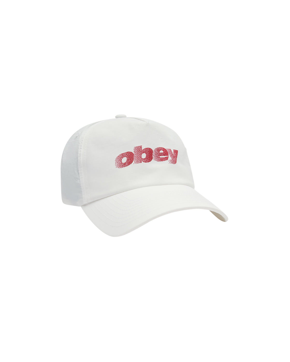 OBEY STIPPLE 5 PANEL NYLON SNAPBACK - WHITE