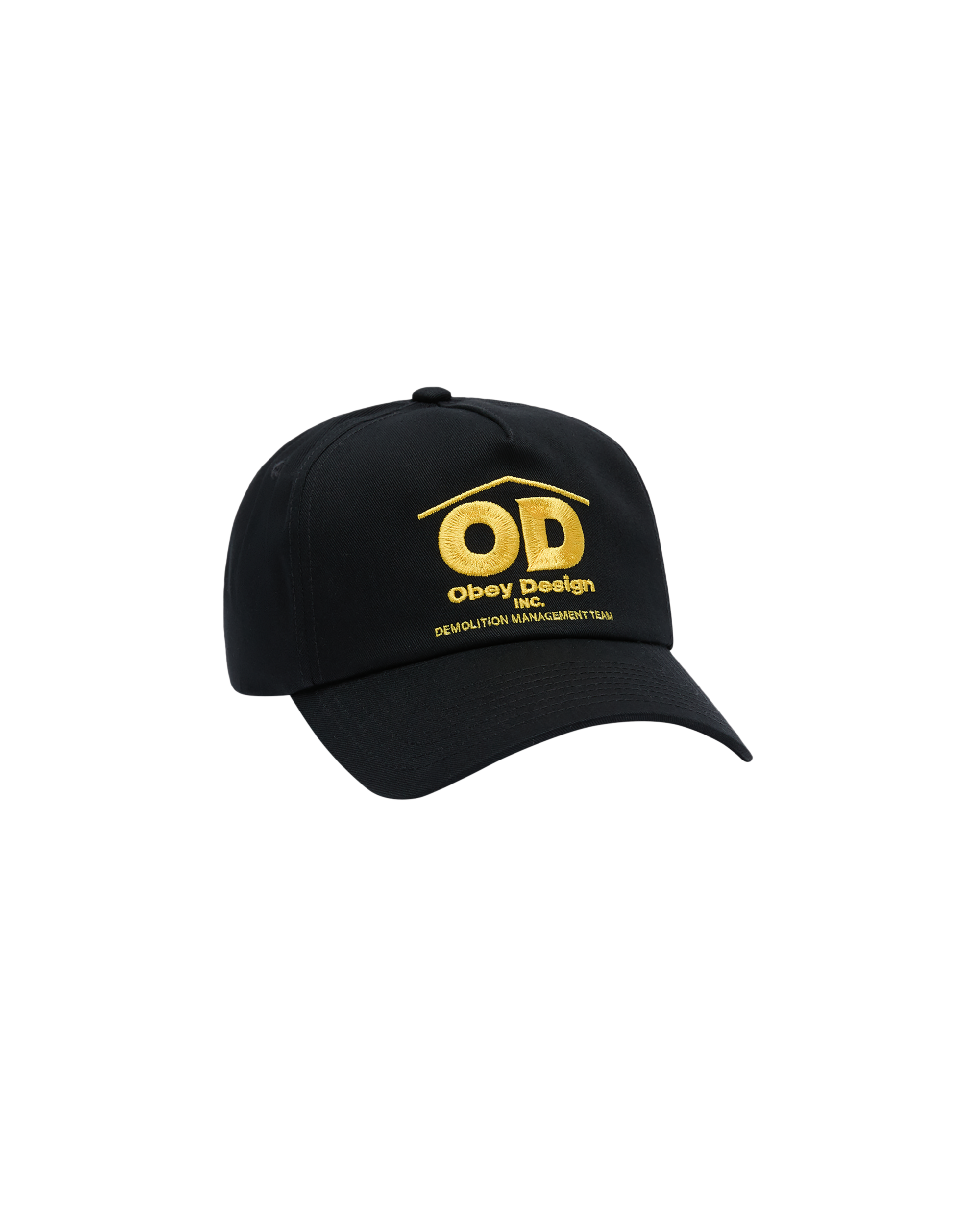 OBEY DESIGN INC 5 PANEL SNAPBACK - BLACK