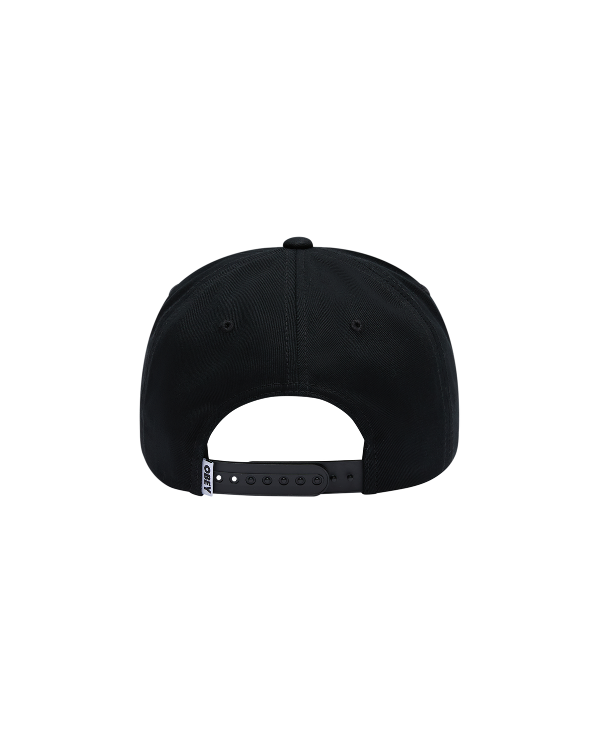 OBEY DESIGN INC 5 PANEL SNAPBACK - BLACK