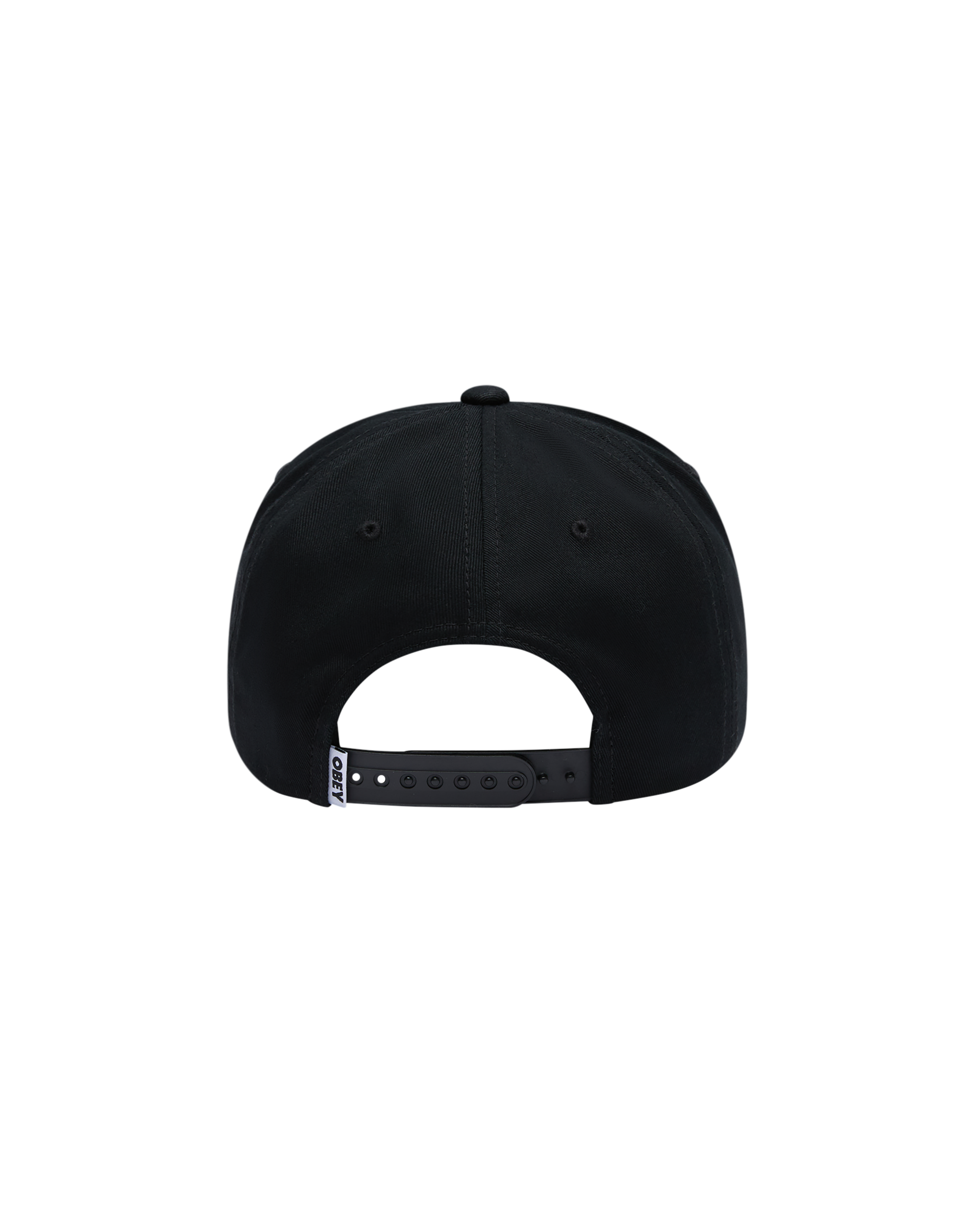 OBEY DESIGN INC 5 PANEL SNAPBACK - BLACK