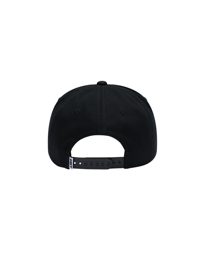 OBEY DESIGN INC 5 PANEL SNAPBACK - BLACK