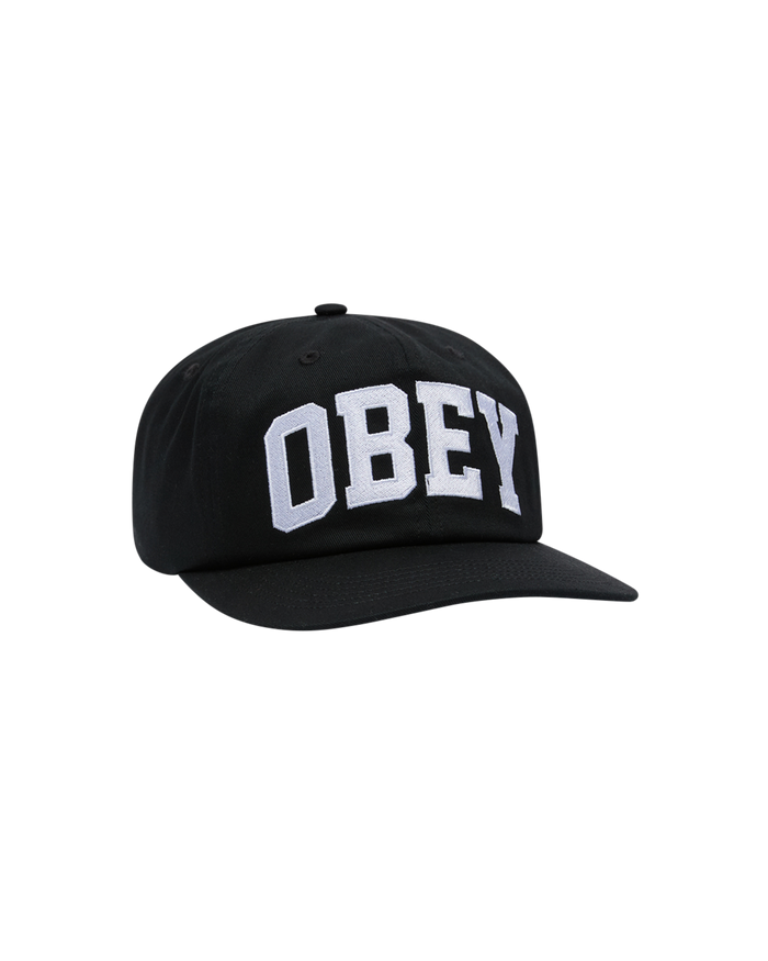 OBEY COLLEGIATE 6 PANEL STRAPBACK - BLACK