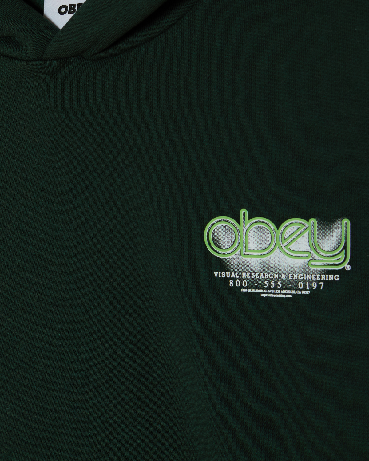 OBEY VISUALS EXTRA HEAVY PULLOVER - GREEN GABLES
