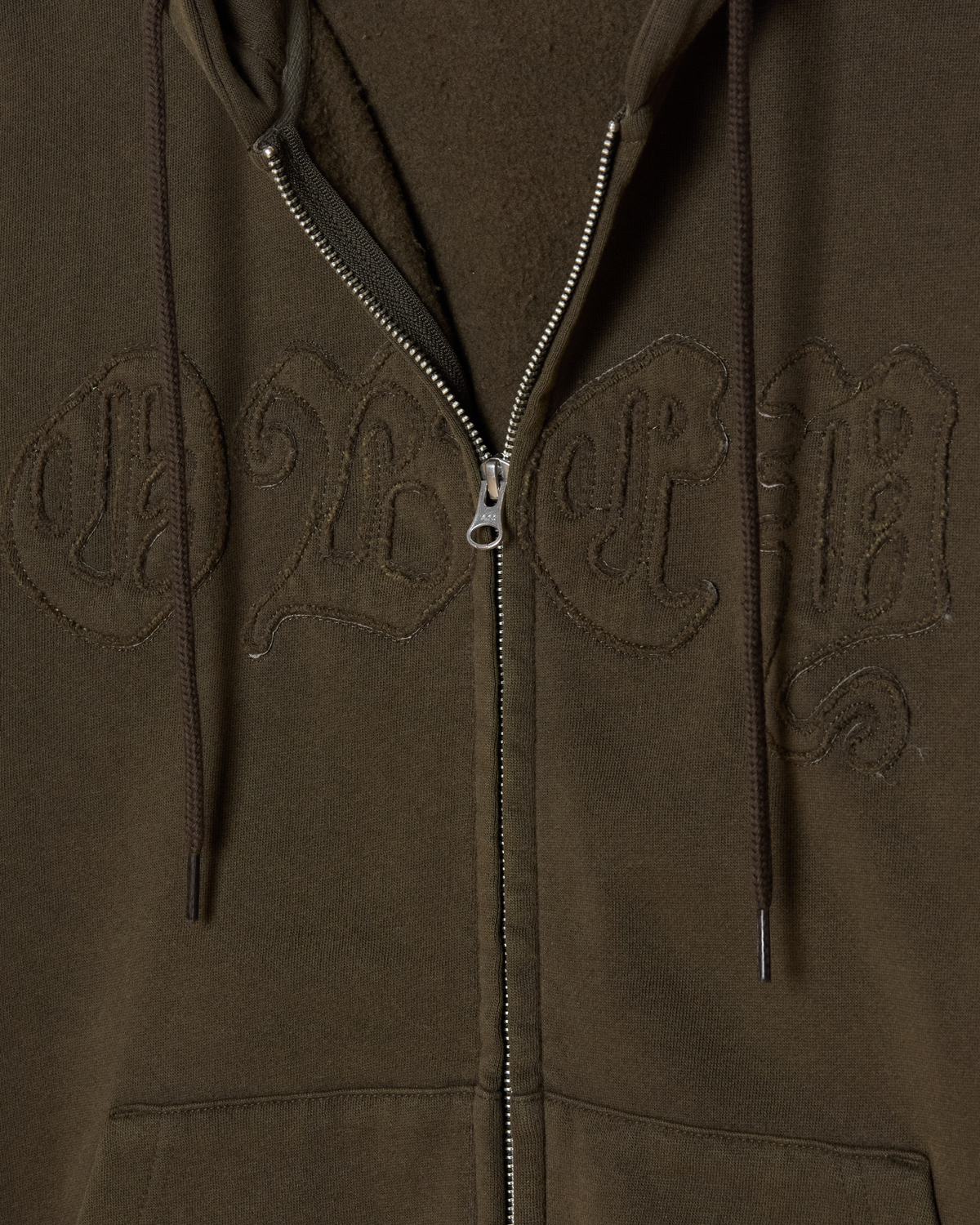 GOTHIC ZIP HOOD - DUSTY BLACK OLIVE