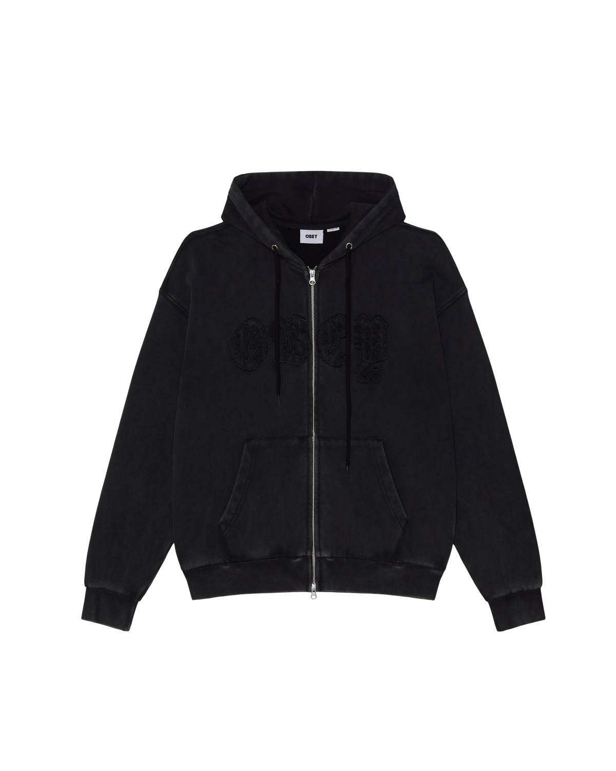 GOTHIC ZIP HOOD - DUSTY BLACK LIMO