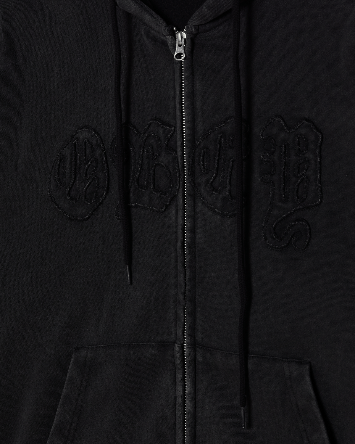 GOTHIC ZIP HOOD - DUSTY BLACK LIMO