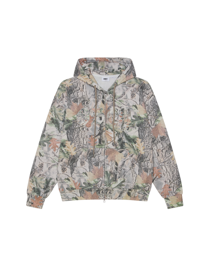 GOTHIC ZIP HOOD - DUSTY VINTAGE WOOD CAMO