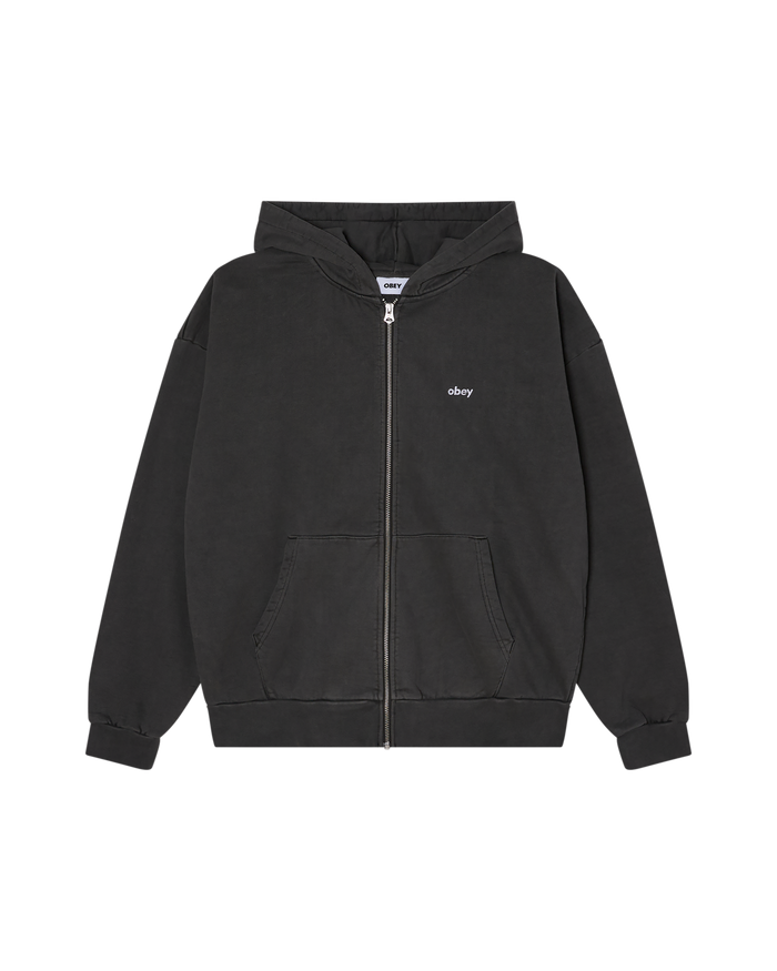 LOWERCASE PIGMENT ZIP HOOD - PIGMENT DIGITAL BLACK