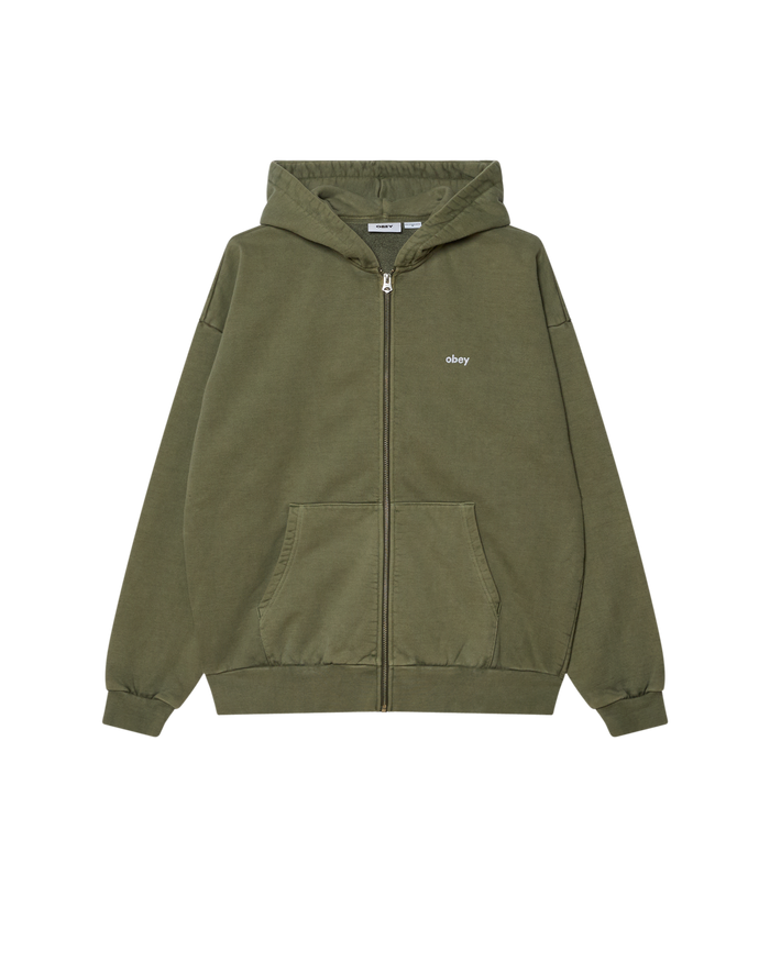 LOWERCASE PIGMENT ZIP HOOD - PIGMENT DEEP LICHEN GREEN