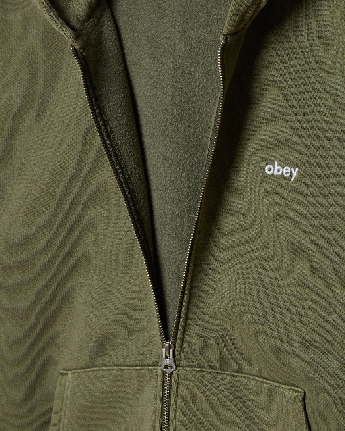 LOWERCASE PIGMENT ZIP HOOD - PIGMENT DEEP LICHEN GREEN