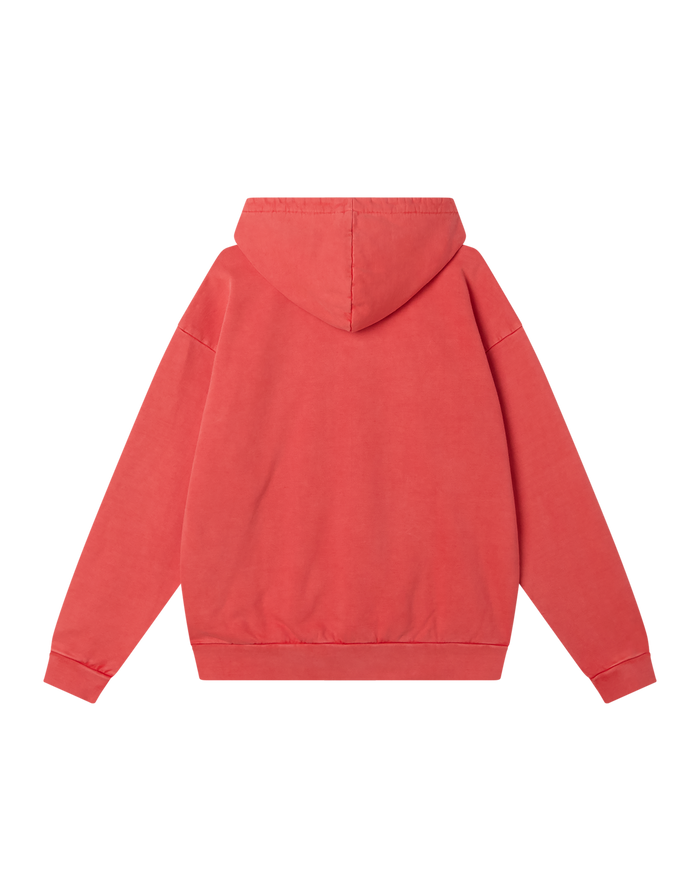 LOWERCASE PIGMENT ZIP HOOD - PIGMENT FIERY RED