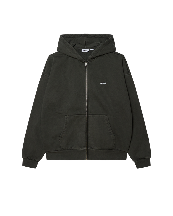 LOWERCASE PIGMENT ZIP HOOD - PIGMENT PIRATE BLACK