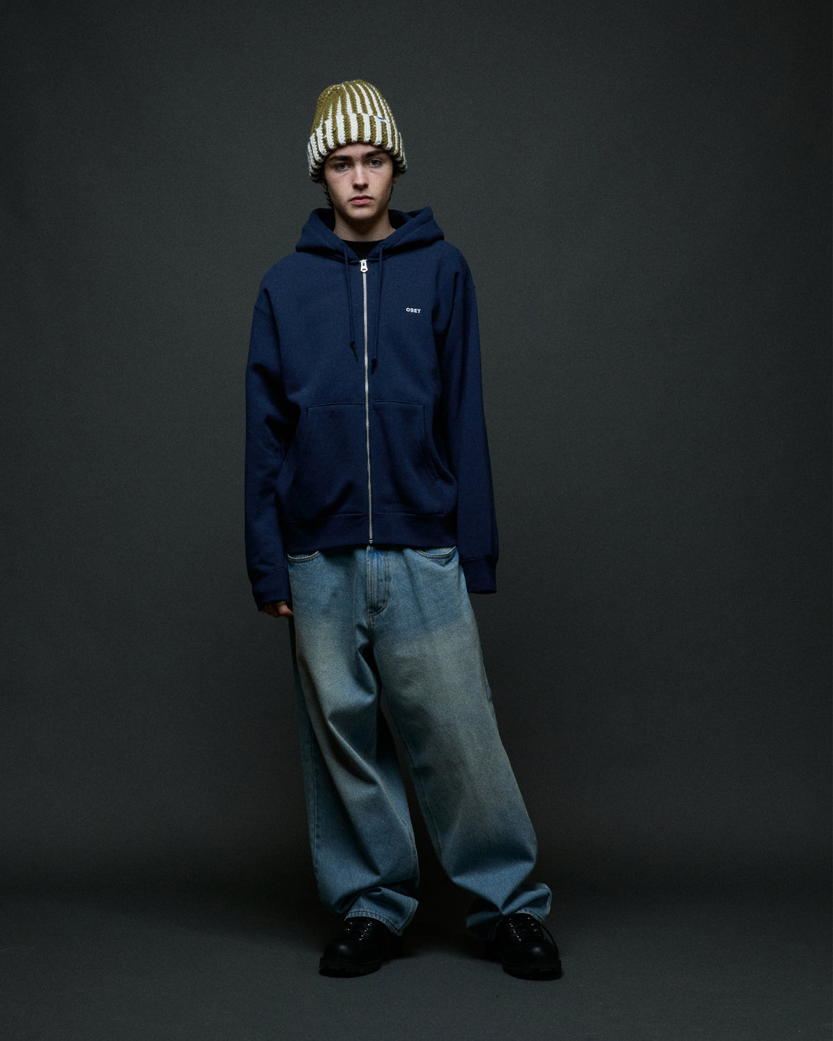 ESTABLISHED WORKS BOLD ZIP HOOD II - PIGMENT BLUE