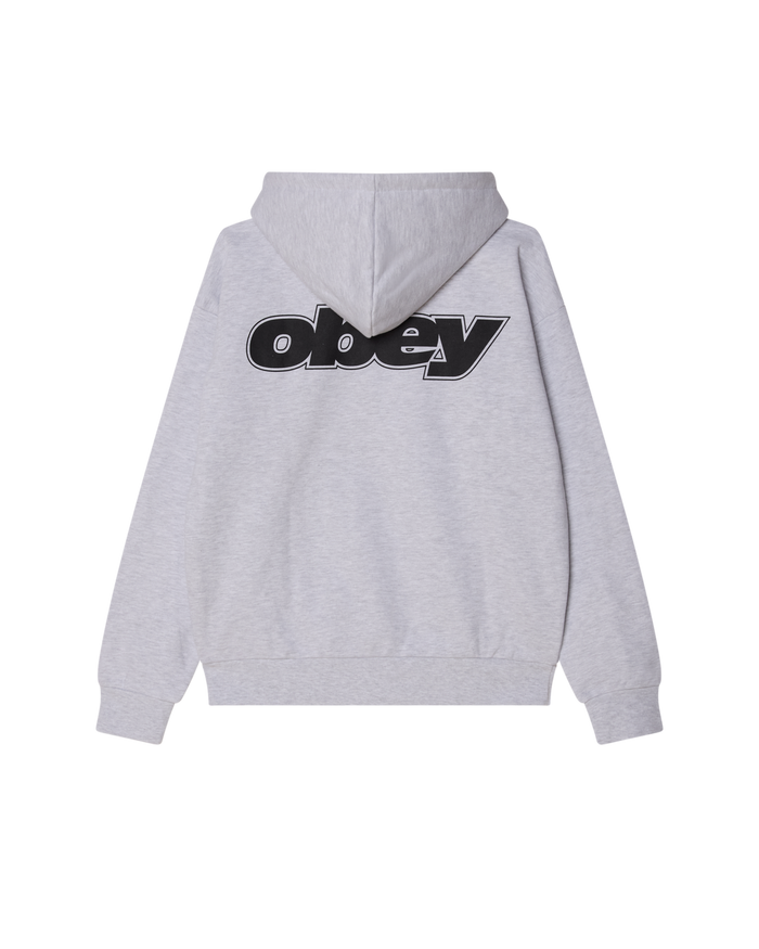 GAZE EXTRA HEAVY ZIP HOOD - ASH GREY