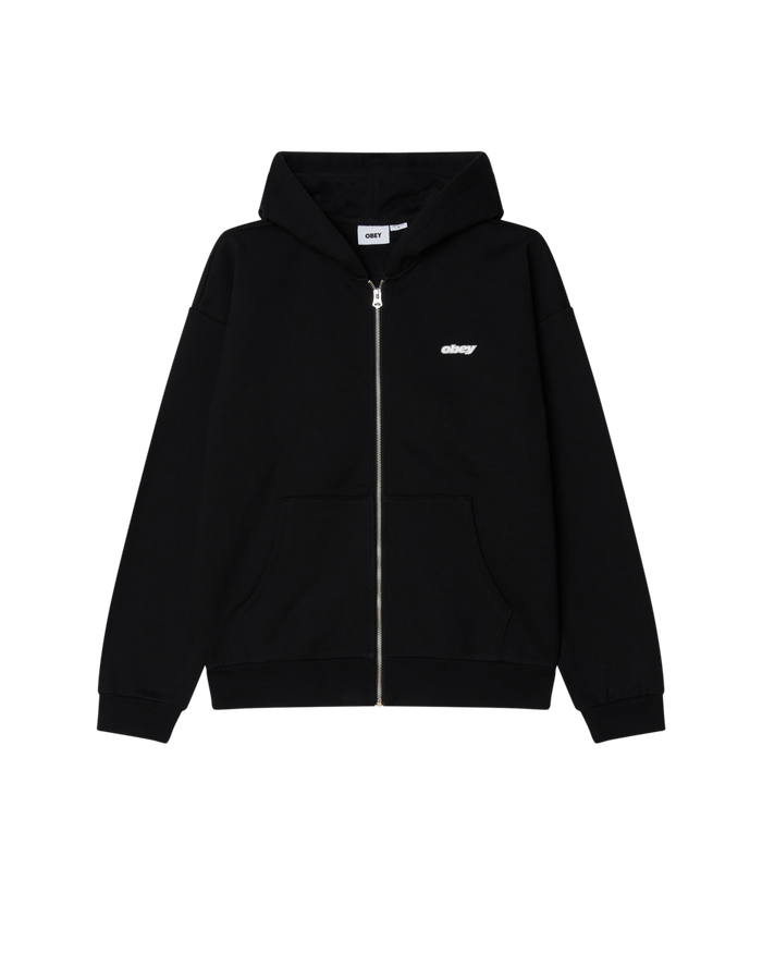 GAZE EXTRA HEAVY ZIP HOOD - BLACK