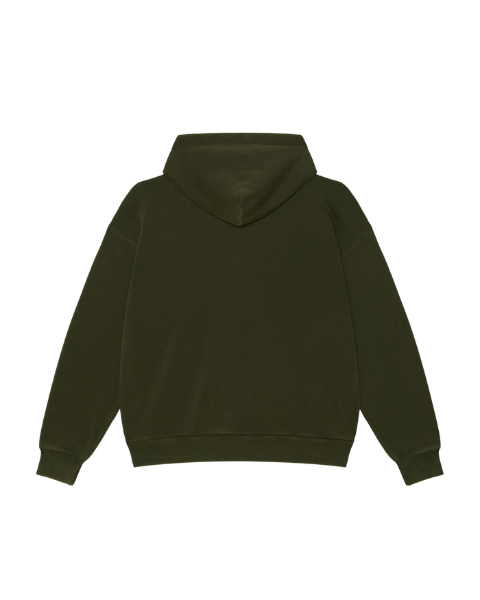 POST ZIP HOOD - DUSTY BLACK OLIVE