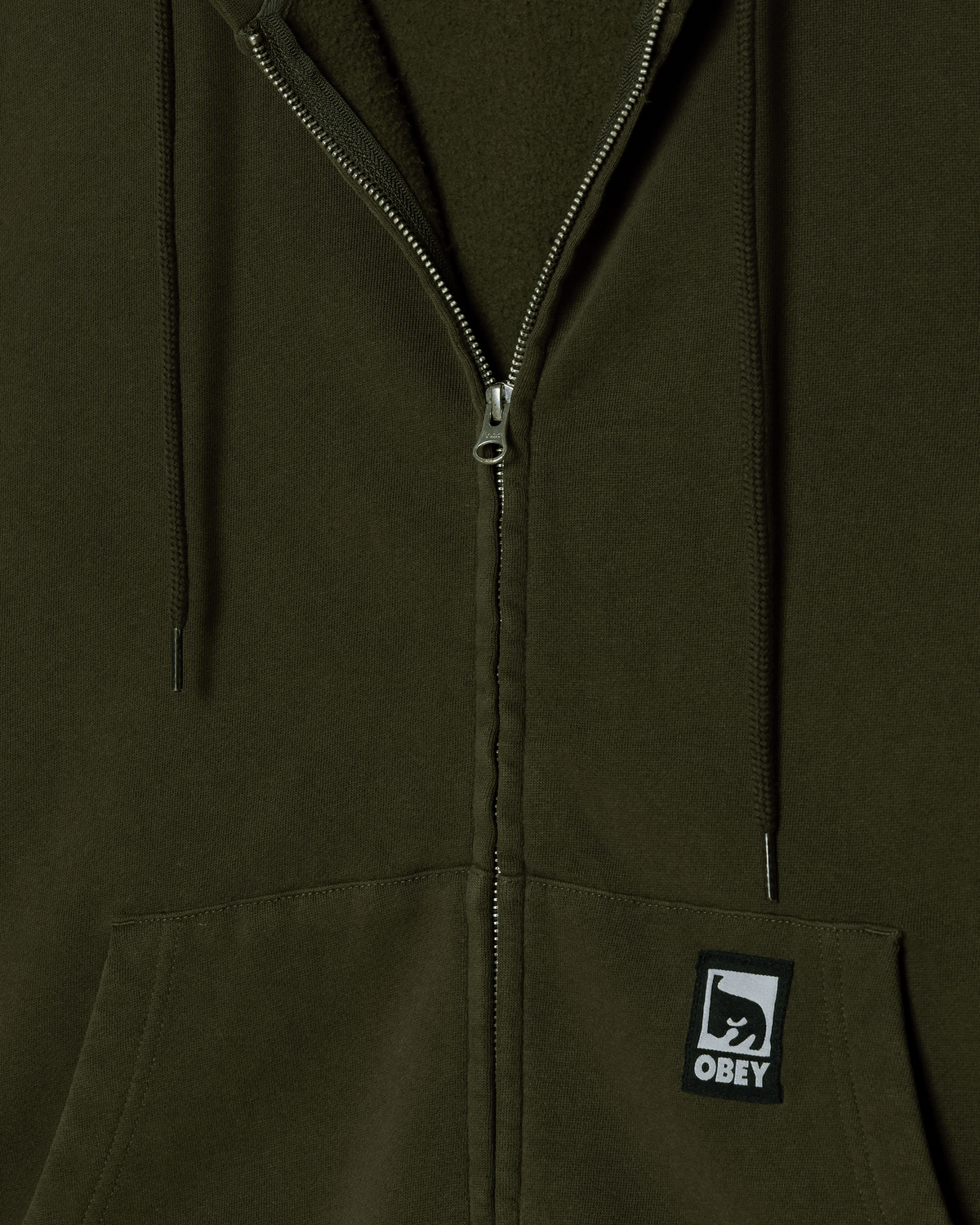POST ZIP HOOD - DUSTY BLACK OLIVE