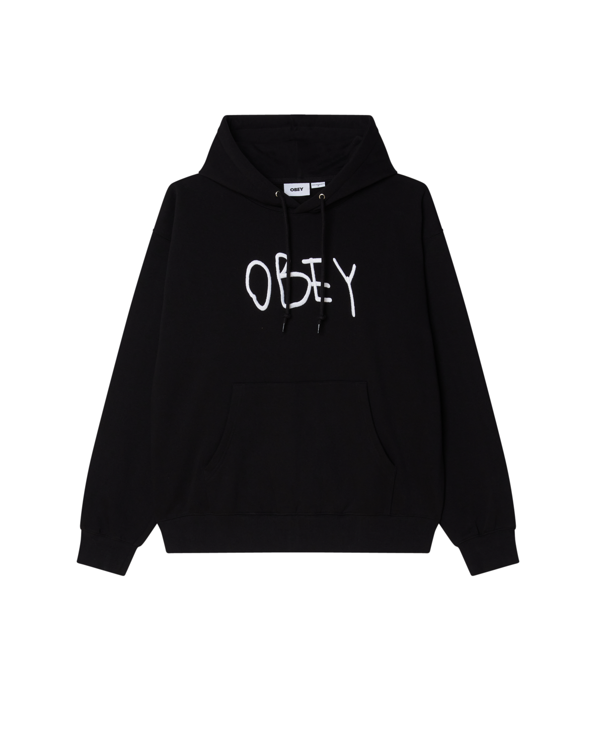SCRIBBLE PULLOVER HOOD - BLACK
