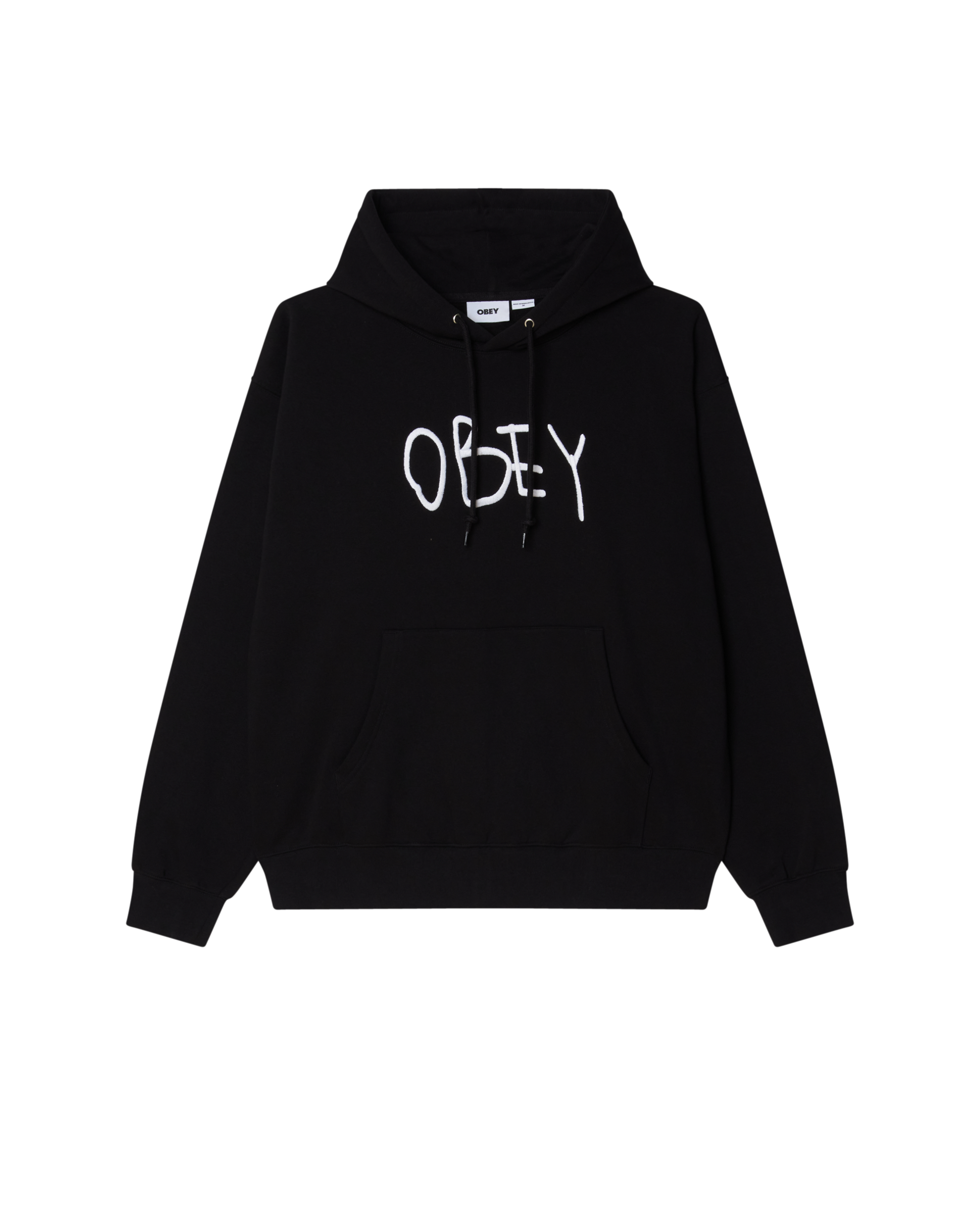 SCRIBBLE PULLOVER HOOD - BLACK