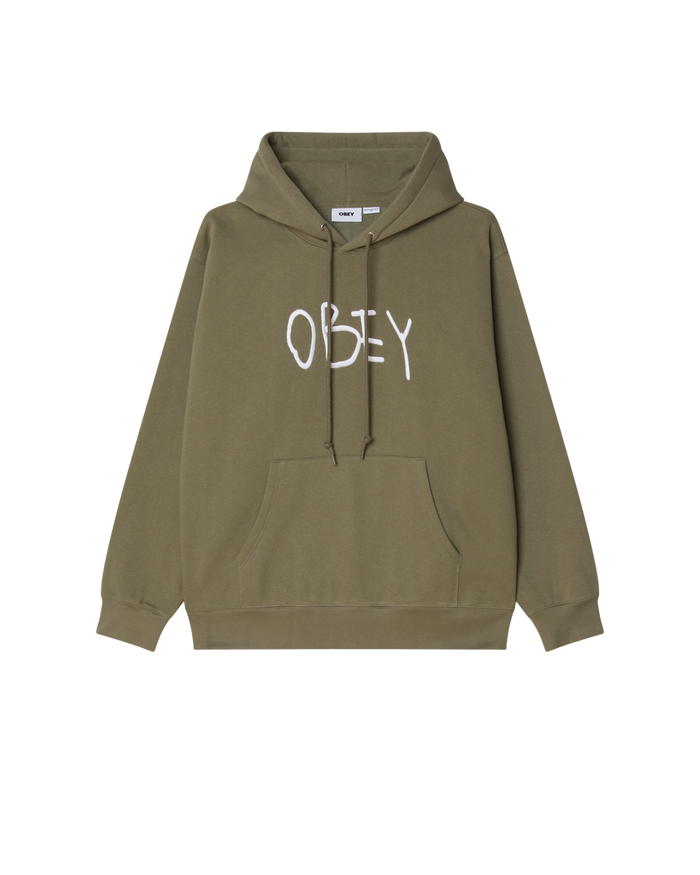 SCRIBBLE PULLOVER HOOD - DEEP LICHEN GREEN