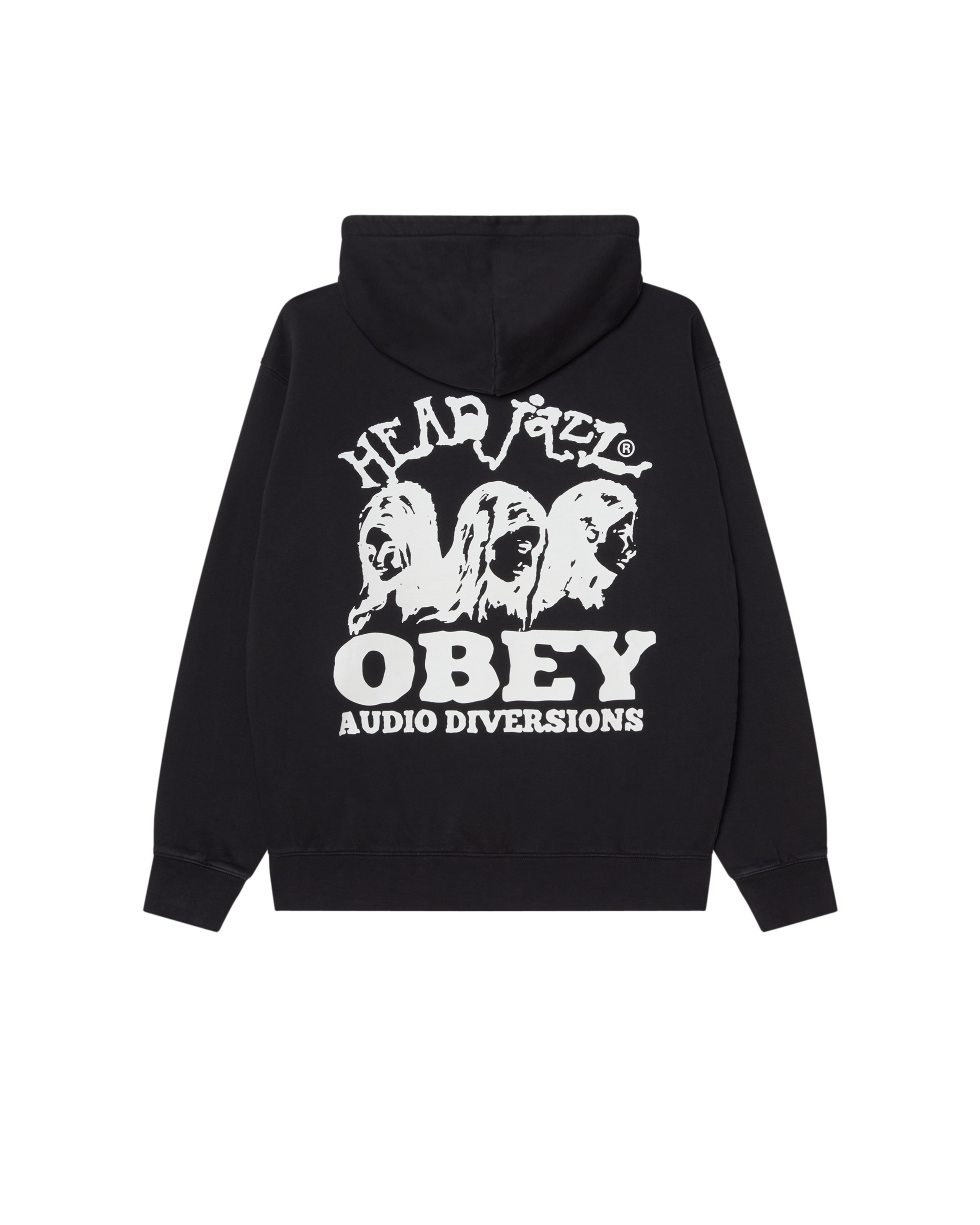 HEAD JAZZ FADED HOOD - DIGITAL BLACK FADED WASH