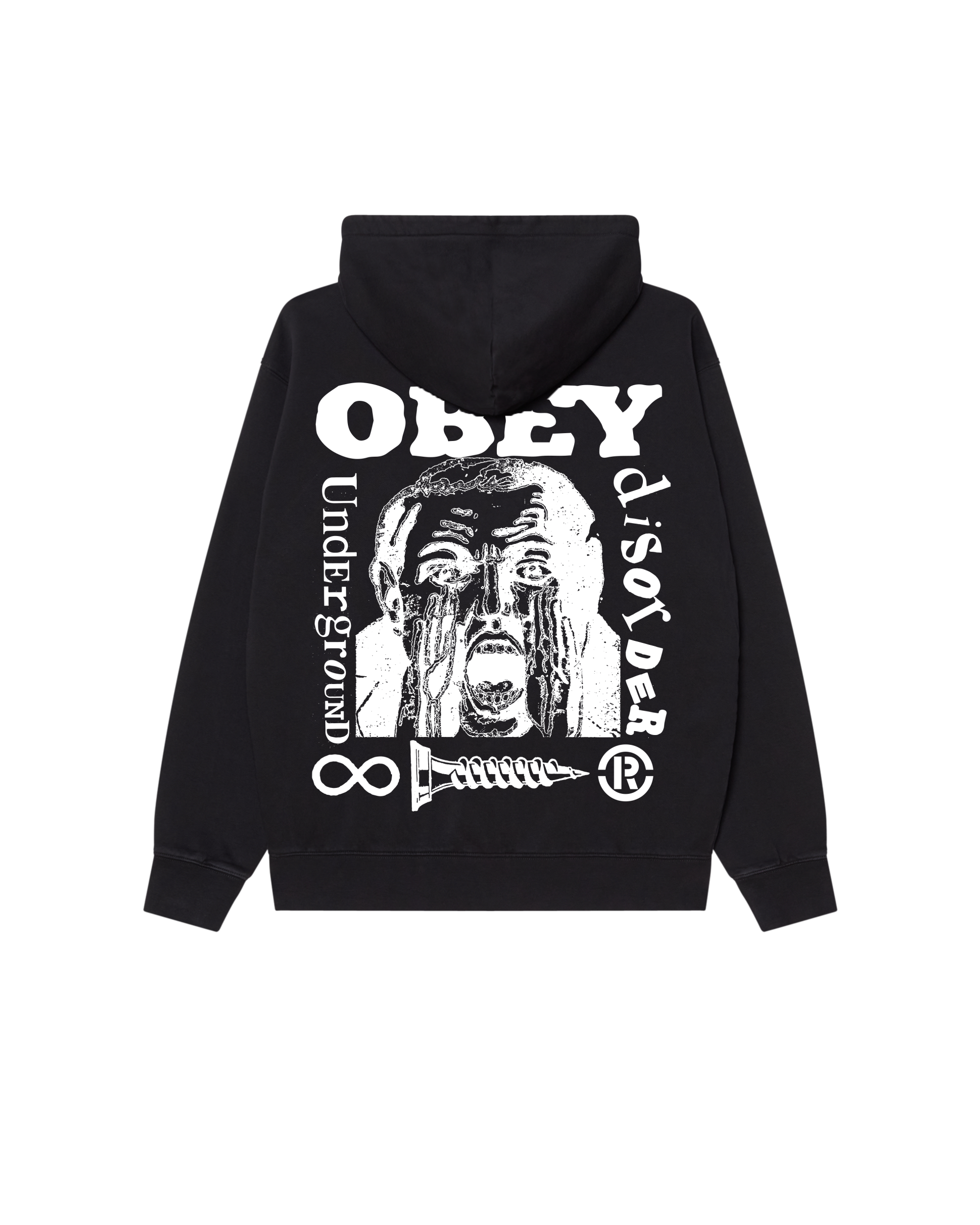 UNDERGROUND FADED HOOD - DIGITAL BLACK FADED WASH