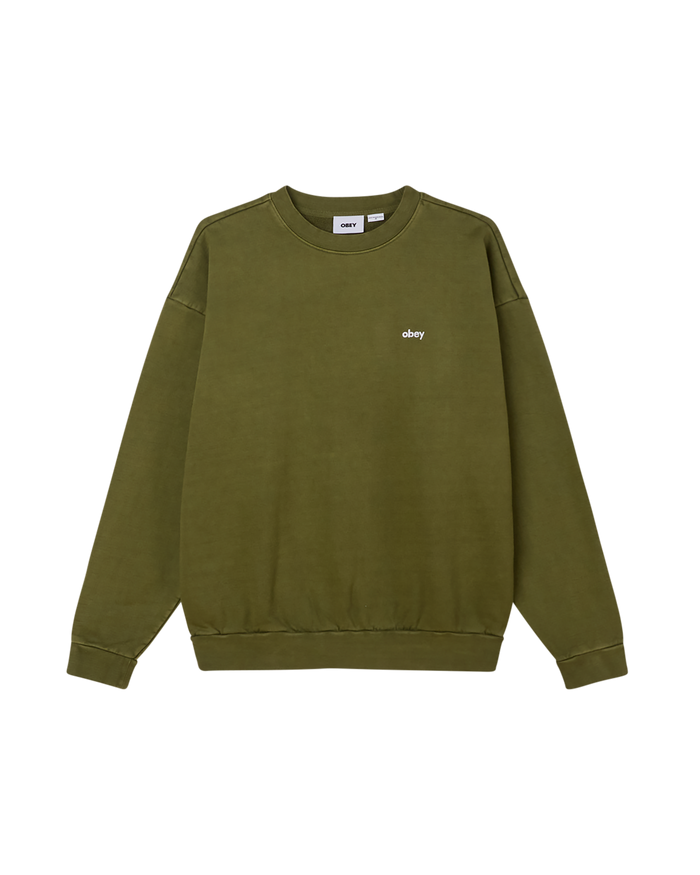 LOWERCASE PIGMENT CREWNECK - PIGMENT MOSS GREEN