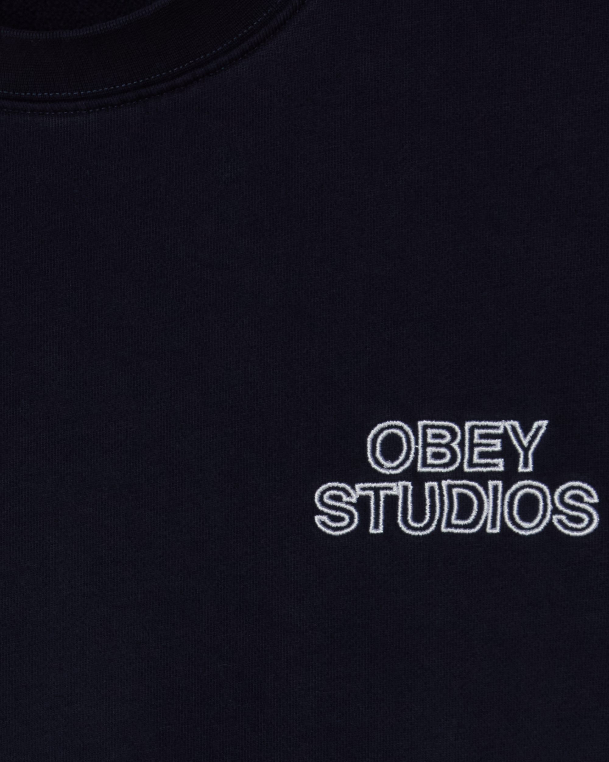 OBEY STUDIOS FADED CREWNECK - DARK NAVY FADED WASH