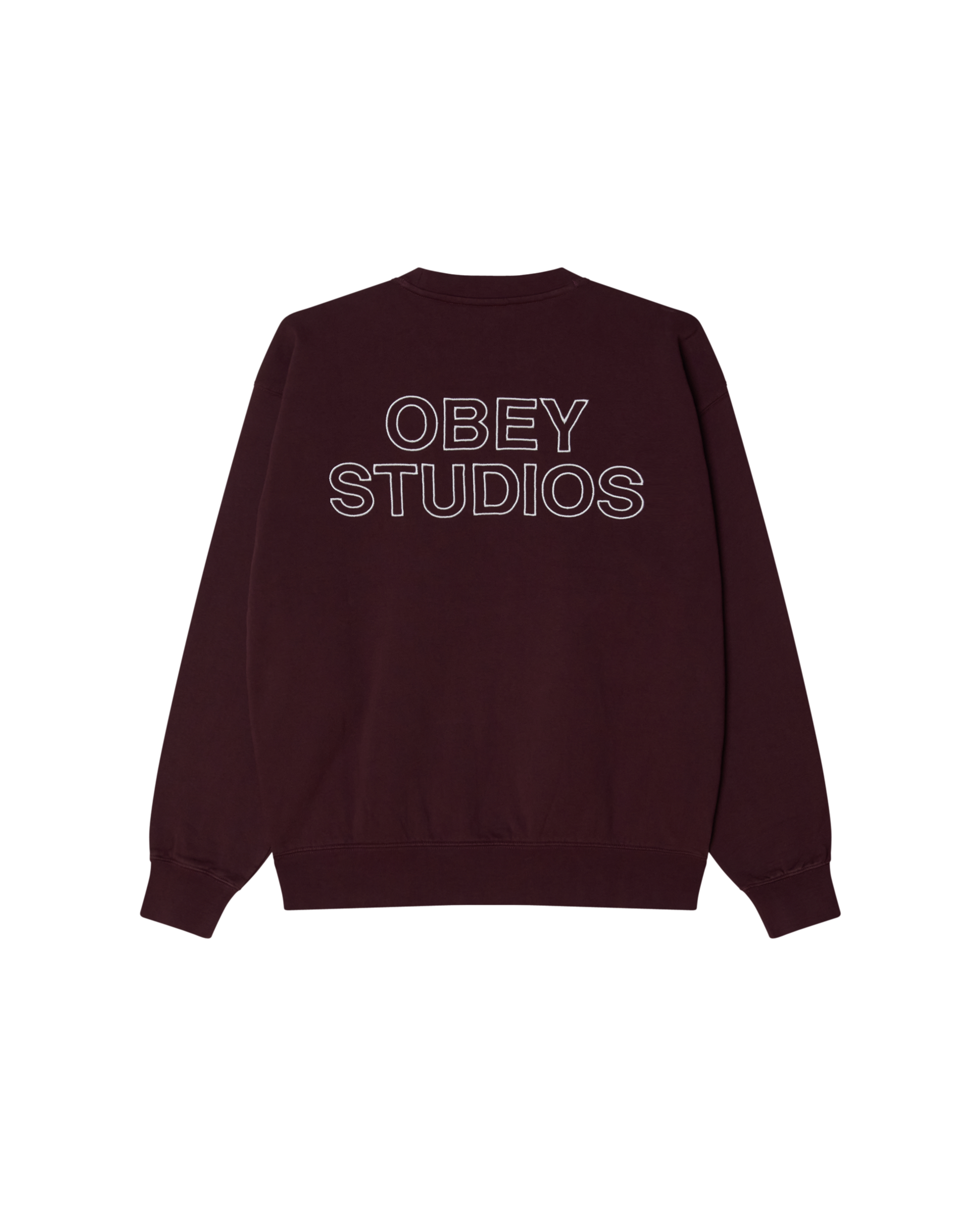 OBEY STUDIOS FADED CREWNECK - WINETASTING FADED WASH