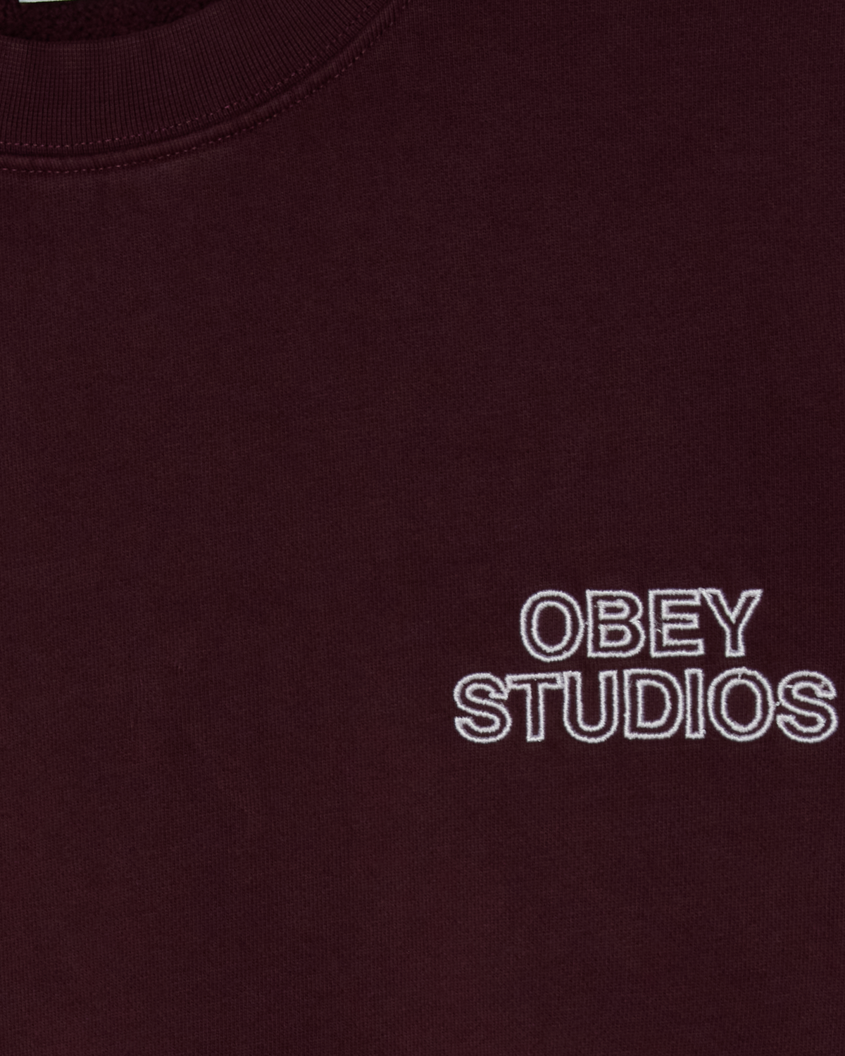 OBEY STUDIOS FADED CREWNECK - WINETASTING FADED WASH