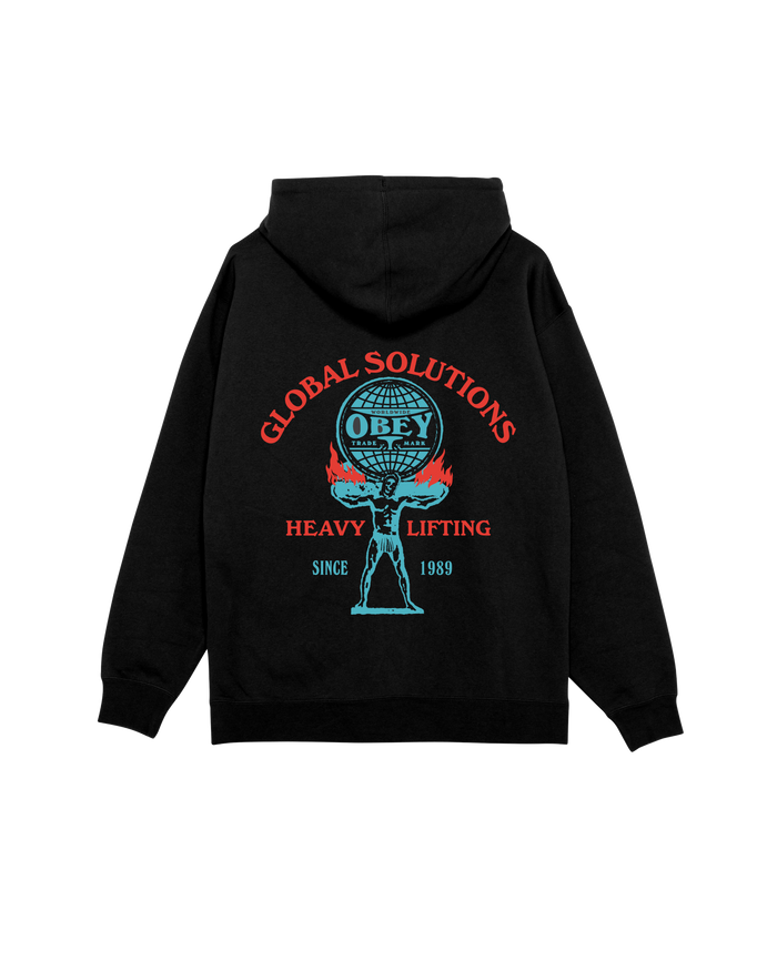 HEAVY LIFTING PULLOVER HOOD - BLACK