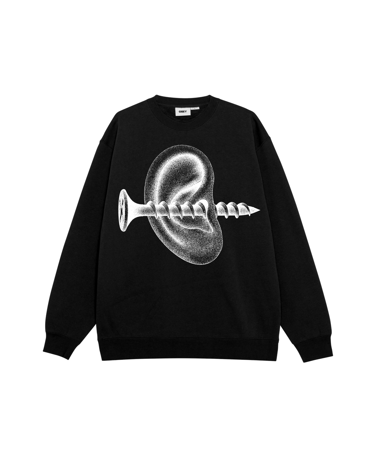 RECORDS EAR CREWNECK - BLACK
