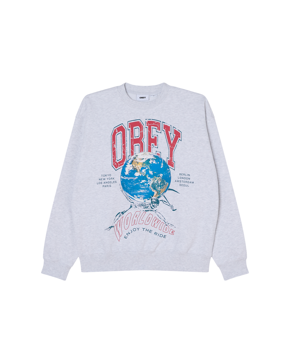 ENJOY THE RIDE CREWNECK - HEATHER GREY