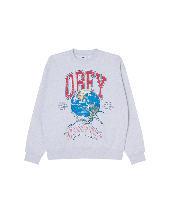 ENJOY THE RIDE CREWNECK - HEATHER GREY