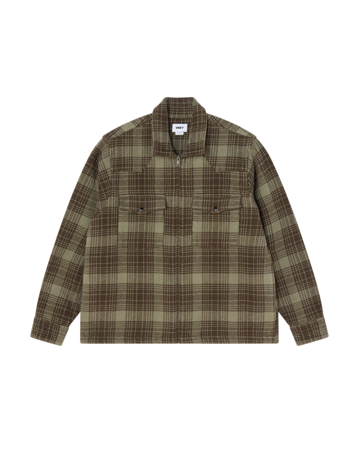 WILLIE ZIP SHIRT JACKET - TURKISH COFFEE MULTI