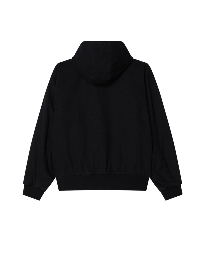 OBEY GLEN ZIP UP JACKET - BLACK FADED WASH