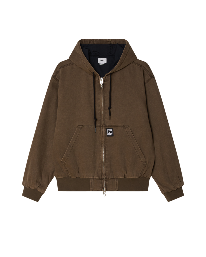 OBEY GLEN ZIP UP JACKET - WREN FADED WASH
