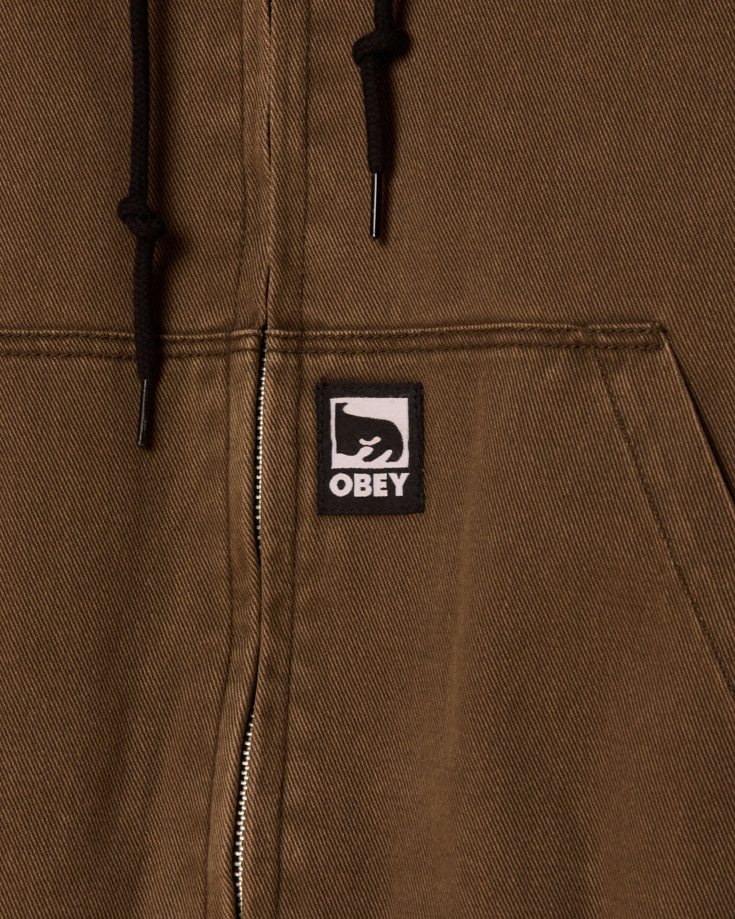 OBEY GLEN ZIP UP JACKET - WREN FADED WASH