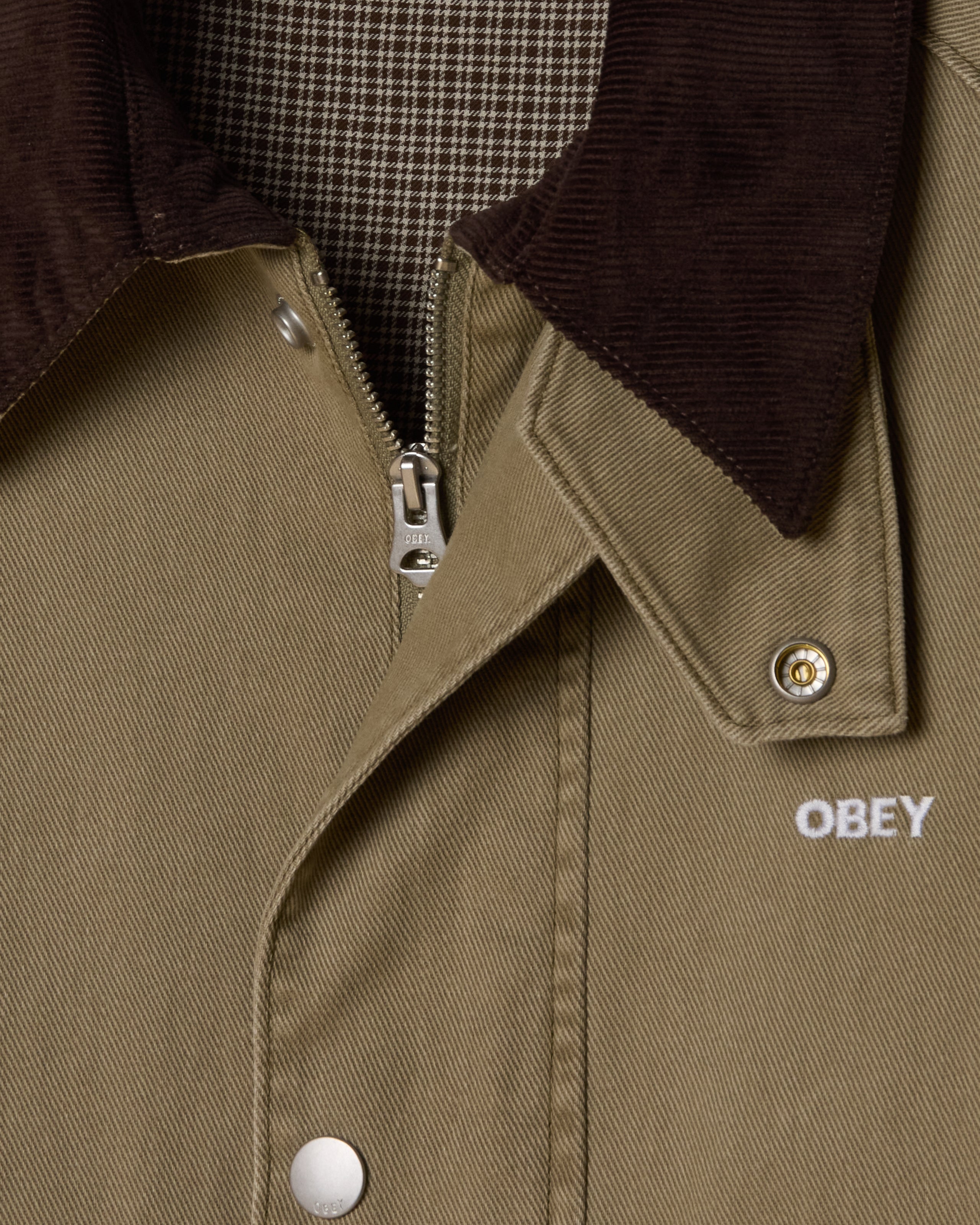 OBEY CADEN WORK JACKET - MERMAID FADED WASH