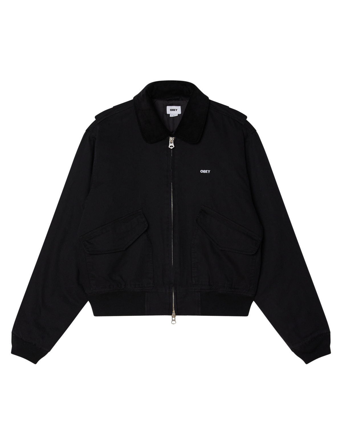OBEY FADE WASH CWU JACKET - BLACK FADED WASH