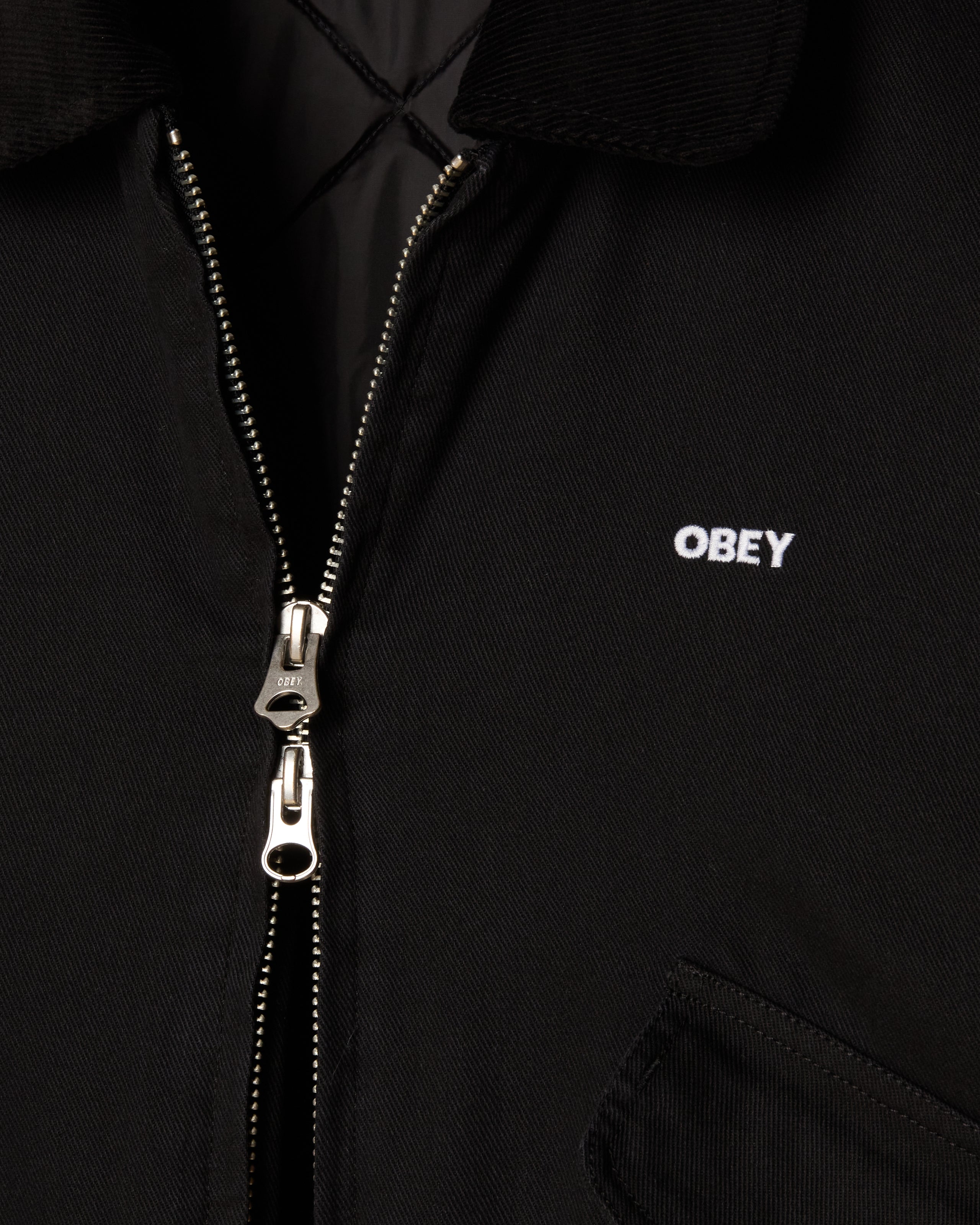 OBEY FADE WASH CWU JACKET - BLACK FADED WASH