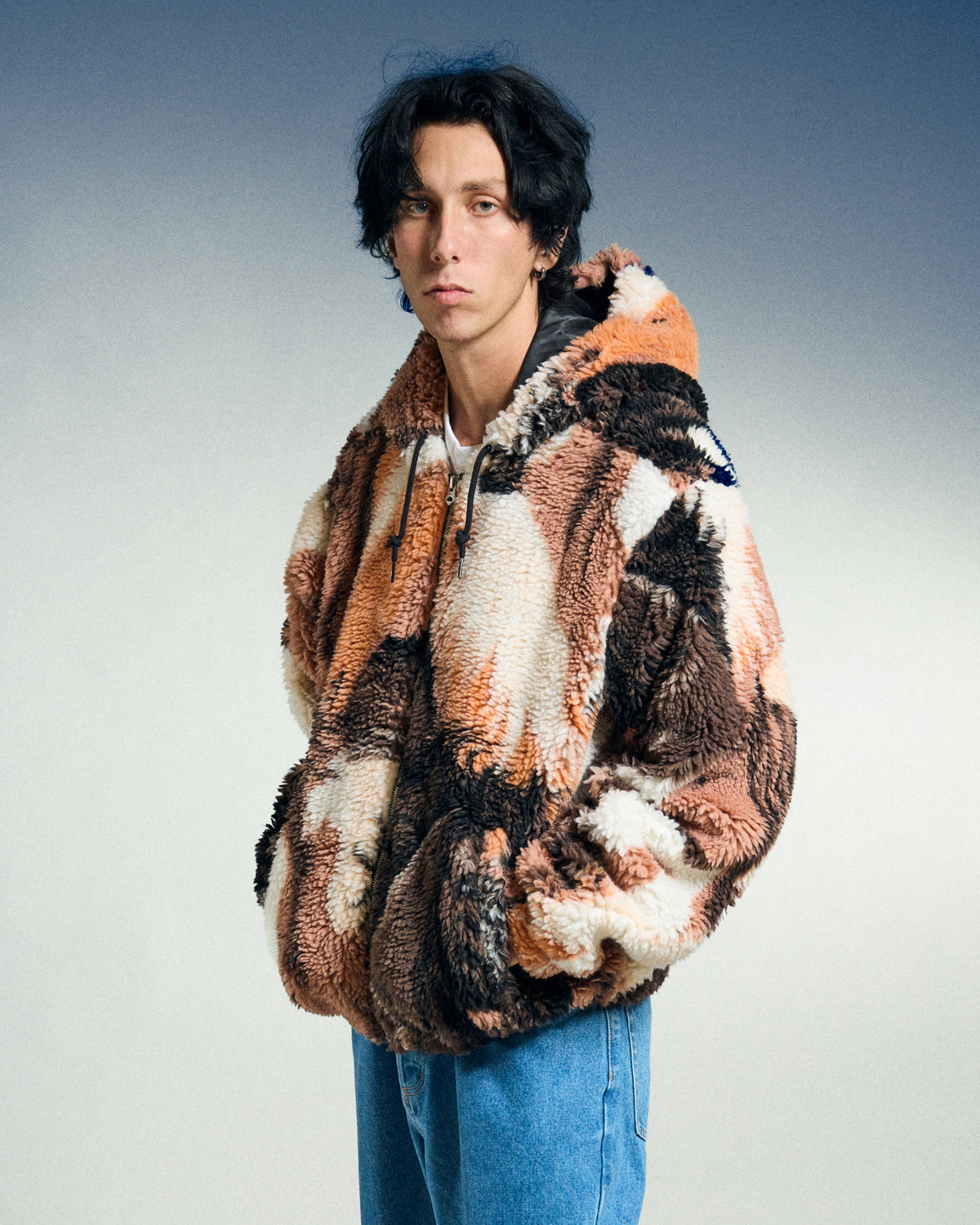 HORSES SHERPA JACKET - BROWN MULTI – OBEY CLOTHING JP
