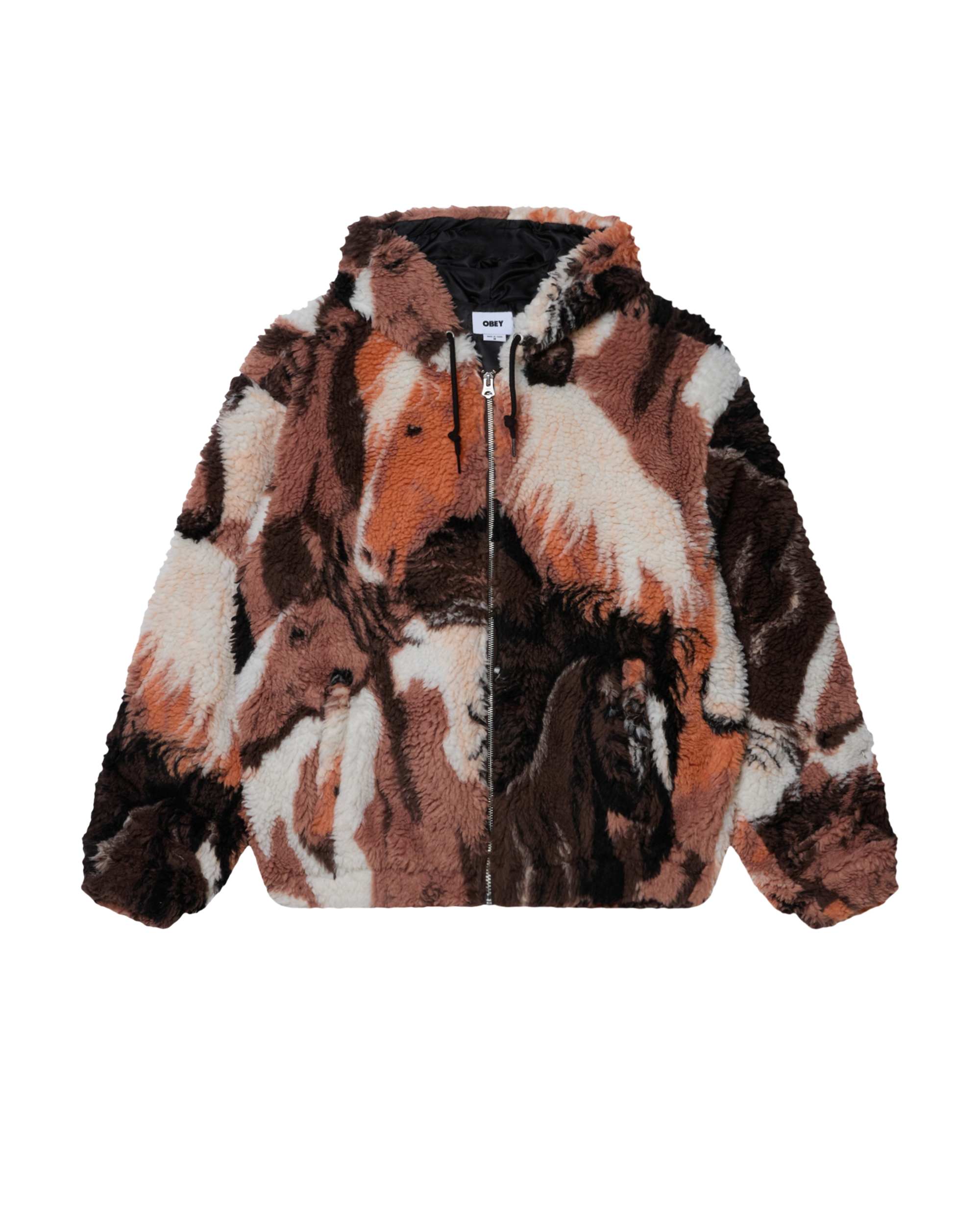 HORSES SHERPA JACKET - BROWN MULTI