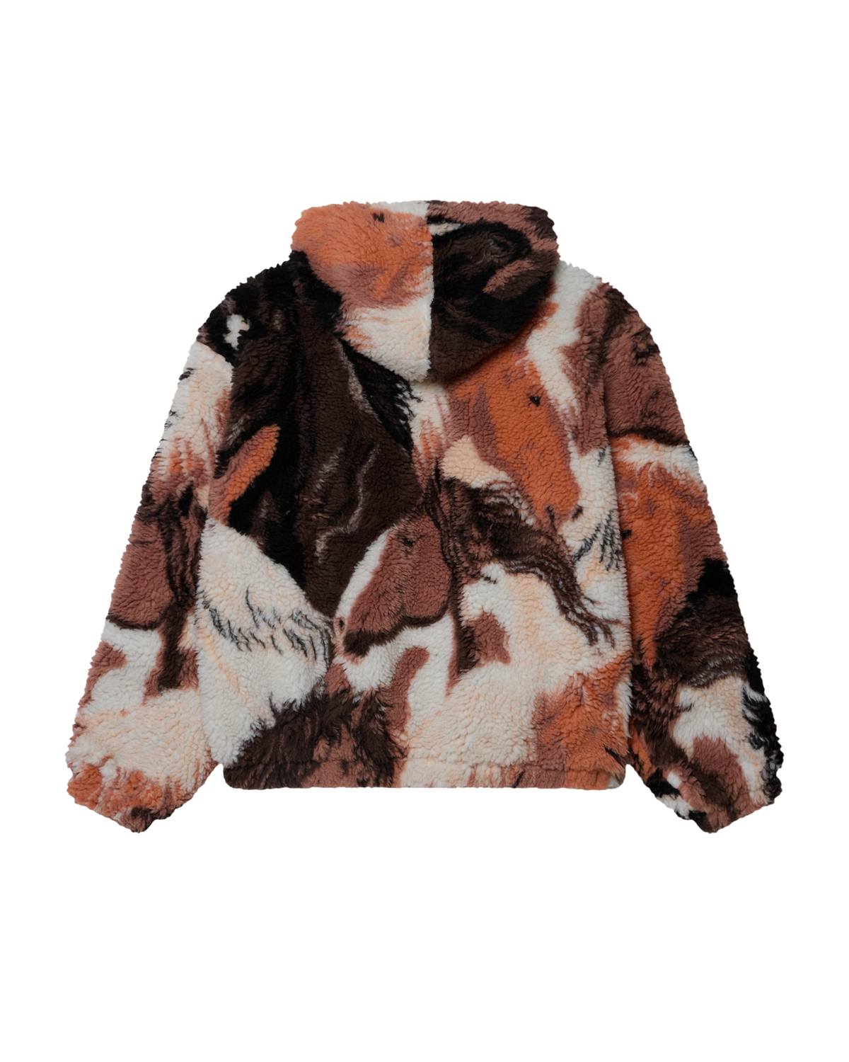 HORSES SHERPA JACKET - BROWN MULTI